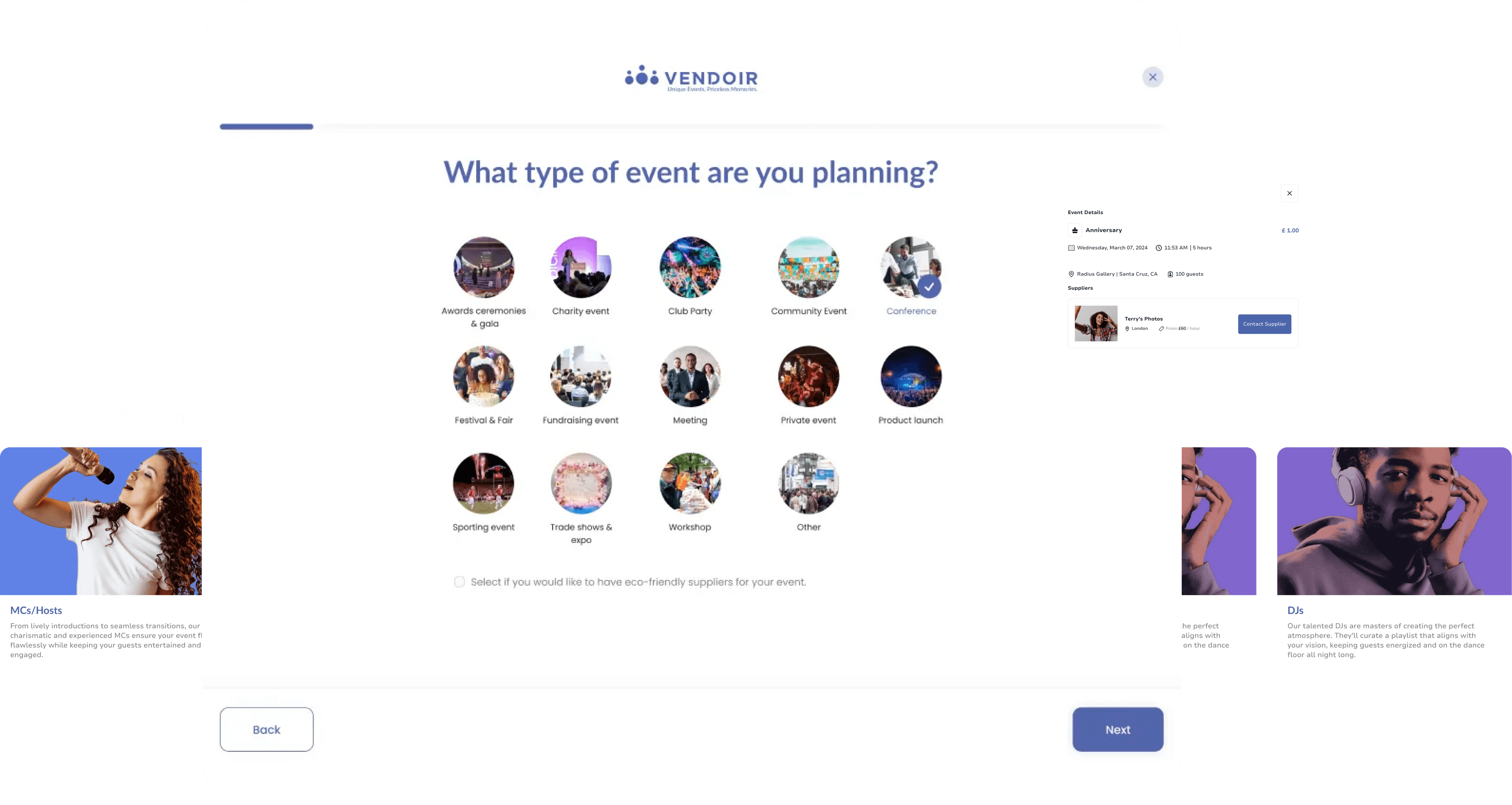 even planning dashboard mockup